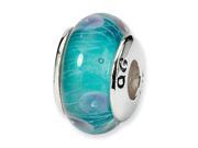 925 Sterling Silver Light Blue Glass Charm Kids Bead