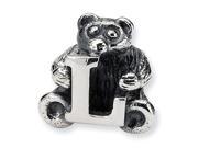 925 Sterling Silver Kids Bear Letter L Alphabet Bead