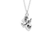 925 Sterling Silver Hollow Angel Charm Pendant Necklace