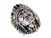 925 Silver Abalone Native American Indian Chief Ring