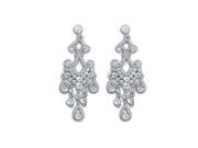 Womens Fashion Round CZ Diamond Chandelier Dangling Earrings