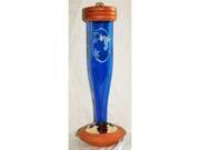 Schrodt Cobalt Blue Etched Hummingbird Lantern Feeder