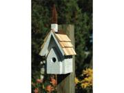 Heartwood Classic Chapel Birdhouse White Crackle with Shingled Roof