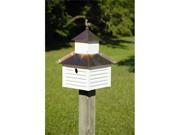 Heartwood Rusty Rooster Birdhouse White with Bright Copper Roof