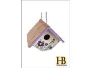Home Bazaar Printed Wren Hanging Birdhouse Anemone Cream Background