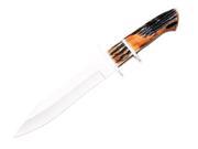 Bear Sons Cutlery India Stag Drop Point Fixed Blade Knife with Leather Sh