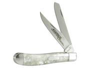 Schrade Small Trapper 2 Blade Pocket Knife w Cracked Ice Handle