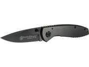 Smith Wesson Executive Folding Knife Teflon Coated Drop Point Blade Blac