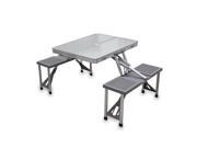 Picnic Time Aluminum Folding Picnic Table with Seats
