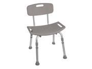 Drive Medical Grey Bathroom Safety Shower Tub Bench Chair with Back Model rtl12202kdr