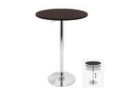 LumiSource Adjustable Bar Table w Brown Top BT ADJ23TW BN