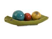 Set of 4 Mercade Decorative Ceramic Balls in Tray