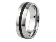Men s 7mm Black Ion Plated Center in Stainless Steel Ring Sizes 8 12