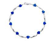 Metro Jewelry Women s Sterling Silver Bracelet with Created Sapphire and Diamond