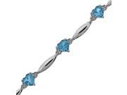 Metro Jewelry Women s Sterling Silver Bracelet with Blue Topaz and Diamond