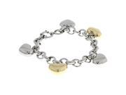 Metro Jewelry Stainless Steel Heart Charm Bracelet with Gold Ion Plating