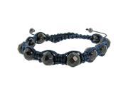 Metro Jewelry Navy Blue Cord Navy Blue Crystal Adjustable Shamballa Bracelet