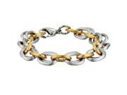 Metro Jewelry Stainless Steel Chain Bracelet with Gold Ion Plating