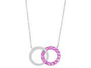 1.40 Ct Round Pink Sapphire Sterling Silver Pendant 18 Chain