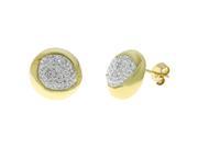 Metro Jewelry Sterling Silver Gold Plated White Crystal Earrings