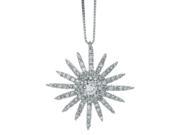 Metro Jewelry 14K White Gold Star Burst Pendant with 0.60 cttw Diamonds