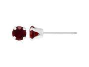 1.20 CT Round 5MM Natural Red Garnet 14K White Gold Stud Earrings