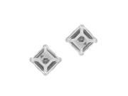 .80 CT Square 4MM Natural White Topaz 10K Yellow Gold Stud Earrings