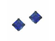 .70 CT Square 4MM Blue Sapphire 10K Yellow Gold Stud Earrings
