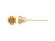.80 CT Round 5MM Natural Yellow Citrine 14K Yellow Gold Stud Earrings