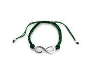 Metro Jewelry Green Crystal on Cord Adjustable Bracelet with Infinity Sign