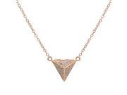 Metro Jewelry 10K Pink Gold Pyramid Necklace with 0.11 Cttw Diamonds