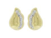 Metro Jewelry Sterling Silver Gold Plated White Crystal Earrings