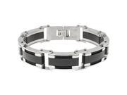 Metro Jewelry Stainless Steel Bracelet Cable and Black Ip Plating