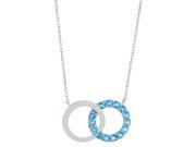1.05 Ct Round Natural Blue Topaz Sterling Silver Pendant 18 Chain