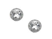 3 Ct Round White Topaz Diamond Sterling Silver Earrings .01cttw I J I2 I3