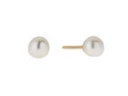 5MM Natural White Pearl 14K Yellow Gold Women s Stud Earrings