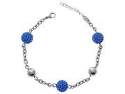 Metro Jewelry Stainless Steel Blue Crystal Bracelet