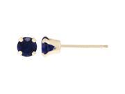 1.30 CT Round 5MM Natural Blue Sapphire 14K Yellow Gold Stud Earrings