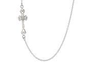 Metro Jewelry Stainless Steel 23.5 Side Cross Pendant Necklace