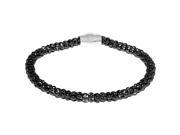 Metro Jewelry Stainless Steel High Polish Bracelet with Black Ion Plating