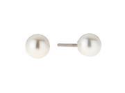 4MM Natural White Pearl 14K White Gold Women s Stud Earrings