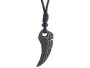 Metro Jewelry Stainless Steel Sword Pendant Black Ip Leather Cord