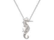 Metro Jewelry 10K White Gold Seahorse Mini Pendant with 0.01 cttw Diamonds