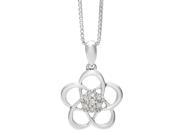 Metro Jewelry Silver Pendant with 0.06 cttw Diamonds with Box Chain