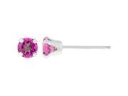 .60 CT Round 4MM Natural Pink Topaz 14K White Gold Women Stud Earrings
