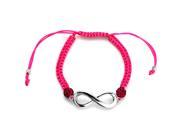 Metro Jewelry Pink Crystal on Cord Adjustable Bracelet with Infinity Sign