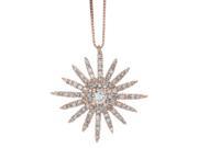 Metro Jewelry 14K Pink Gold Star Burst Pendant with 0.60 cttw Diamonds