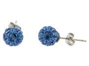 Metro Jewelry Stainless Steel Mykonos Blue Crystal Stud Earrings