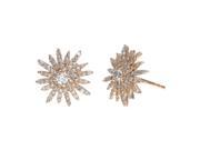 Metro Jewelry 14k Pink Gold Star Burst Earrings with 0.70 cttw Diamonds