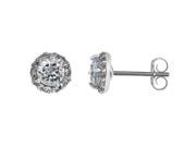 1.10 CT Round 5MM Natural White Topaz Sterling Silver Stud Earrings